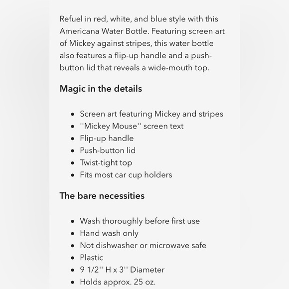 Mickey Mouse American Water Bottle - Picture 4 of 6